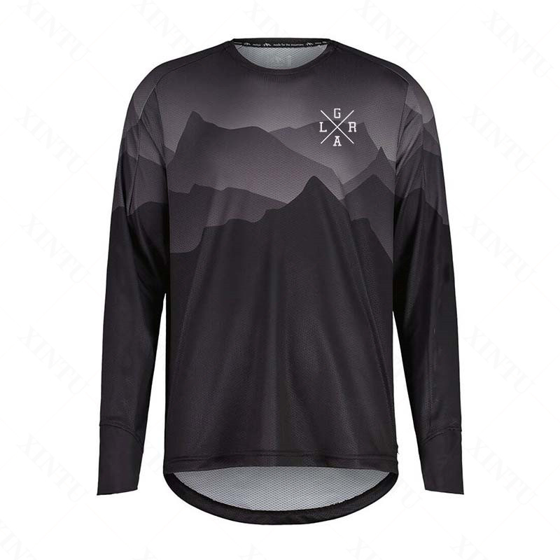 Mountain Biking Stuff - Herren Motorrad-Langarmtrikot MTB BMX Mountainbike T-Shirt